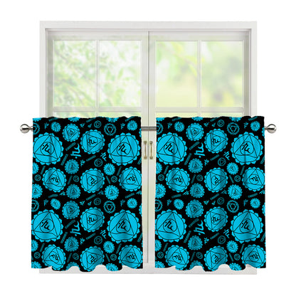 Vishuddha Chakra Pattern Print Tier Curtains