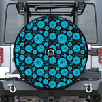 Vishuddha Chakra Pattern Print Tire Cover With Camera Hole