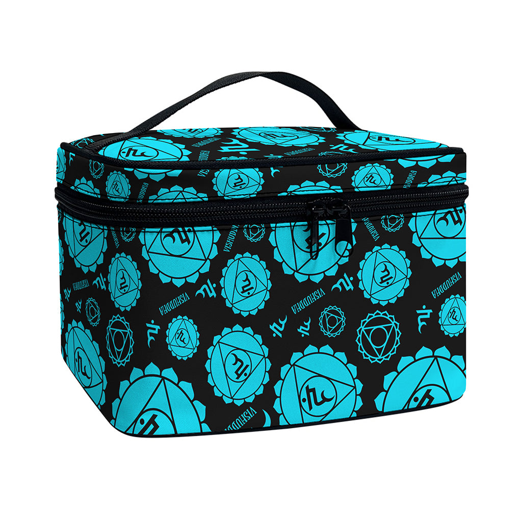 Vishuddha Chakra Pattern Print Travel Makeup Bag