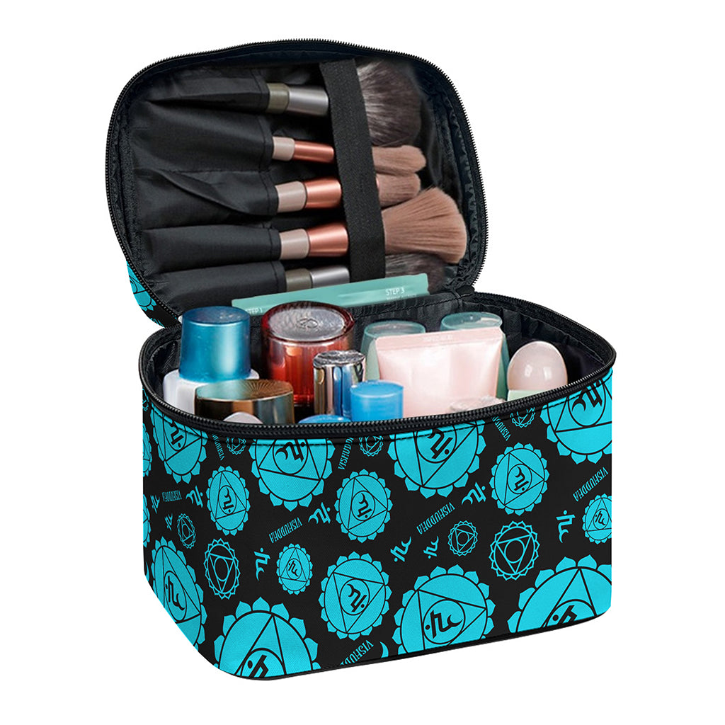 Vishuddha Chakra Pattern Print Travel Makeup Bag