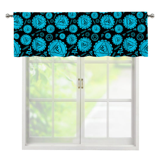 Vishuddha Chakra Pattern Print Window Valance