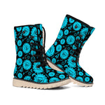 Vishuddha Chakra Pattern Print Winter Boots