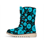 Vishuddha Chakra Pattern Print Winter Boots