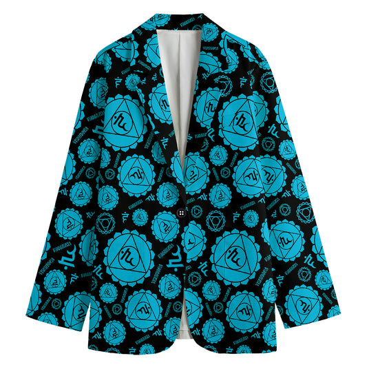 Vishuddha Chakra Pattern Print Women's Blazer