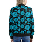 Vishuddha Chakra Pattern Print Women's Bomber Jacket