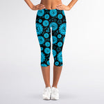 Vishuddha Chakra Pattern Print Women's Capri Leggings