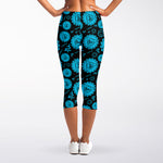 Vishuddha Chakra Pattern Print Women's Capri Leggings