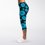 Vishuddha Chakra Pattern Print Women's Capri Leggings