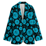 Vishuddha Chakra Pattern Print Women's Cotton Blazer