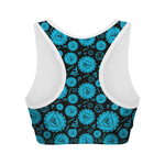 Vishuddha Chakra Pattern Print Women's Sports Bra