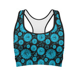 Vishuddha Chakra Pattern Print Women's Sports Bra