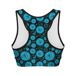 Vishuddha Chakra Pattern Print Women's Sports Bra