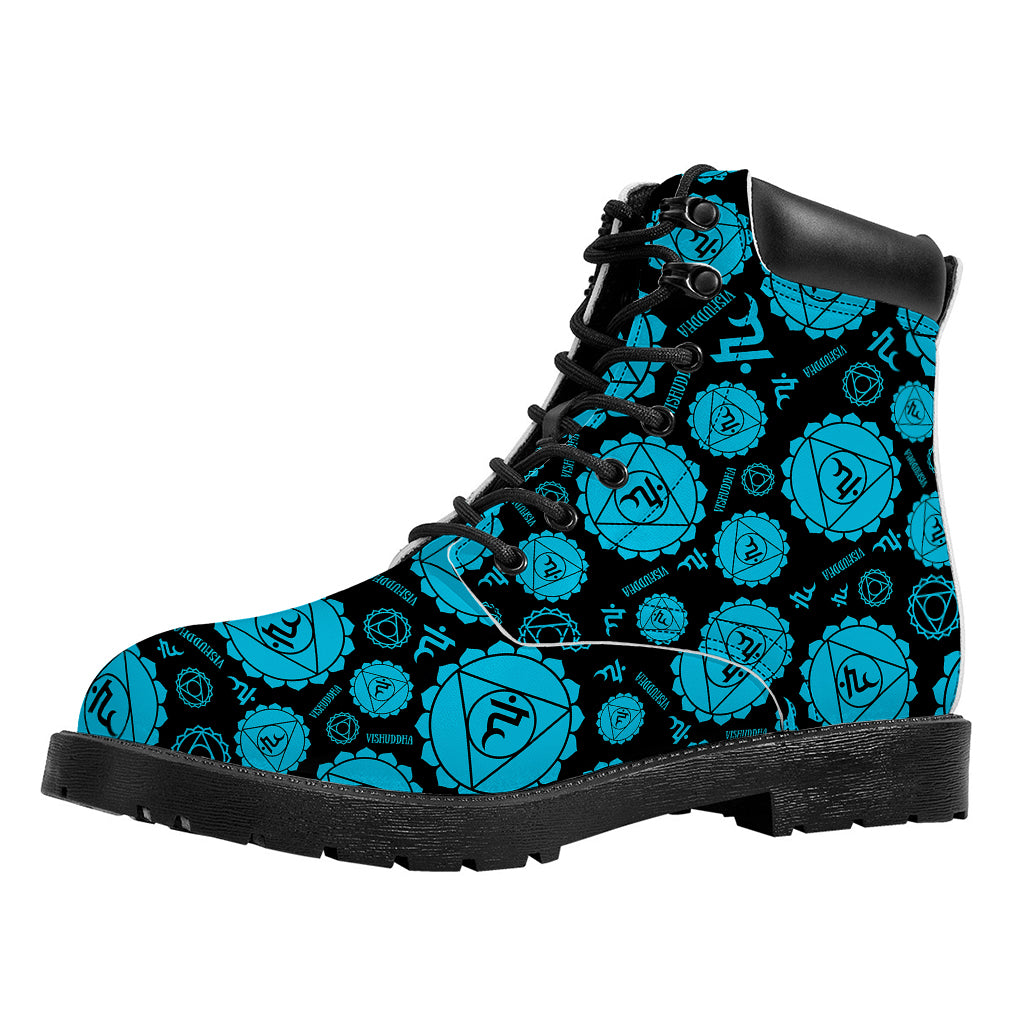Vishuddha Chakra Pattern Print Work Boots