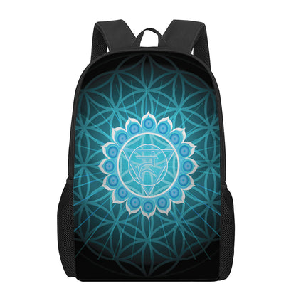 Vishuddha Chakra Spiritual Print 17 Inch Backpack