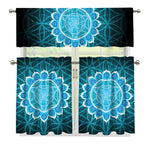 Vishuddha Chakra Spiritual Print 3 Piece Kitchen Curtains