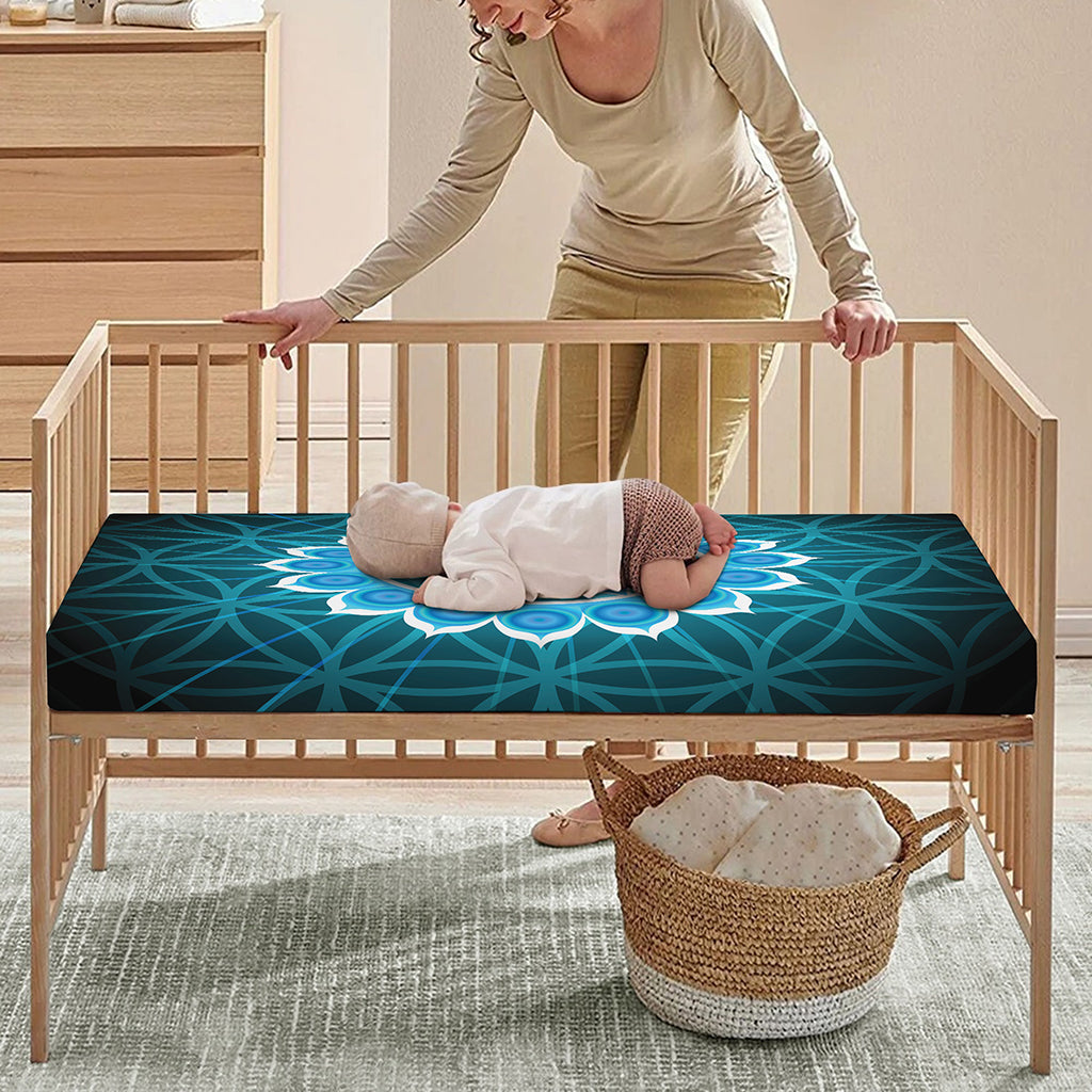 Vishuddha Chakra Spiritual Print Baby Crib Sheet