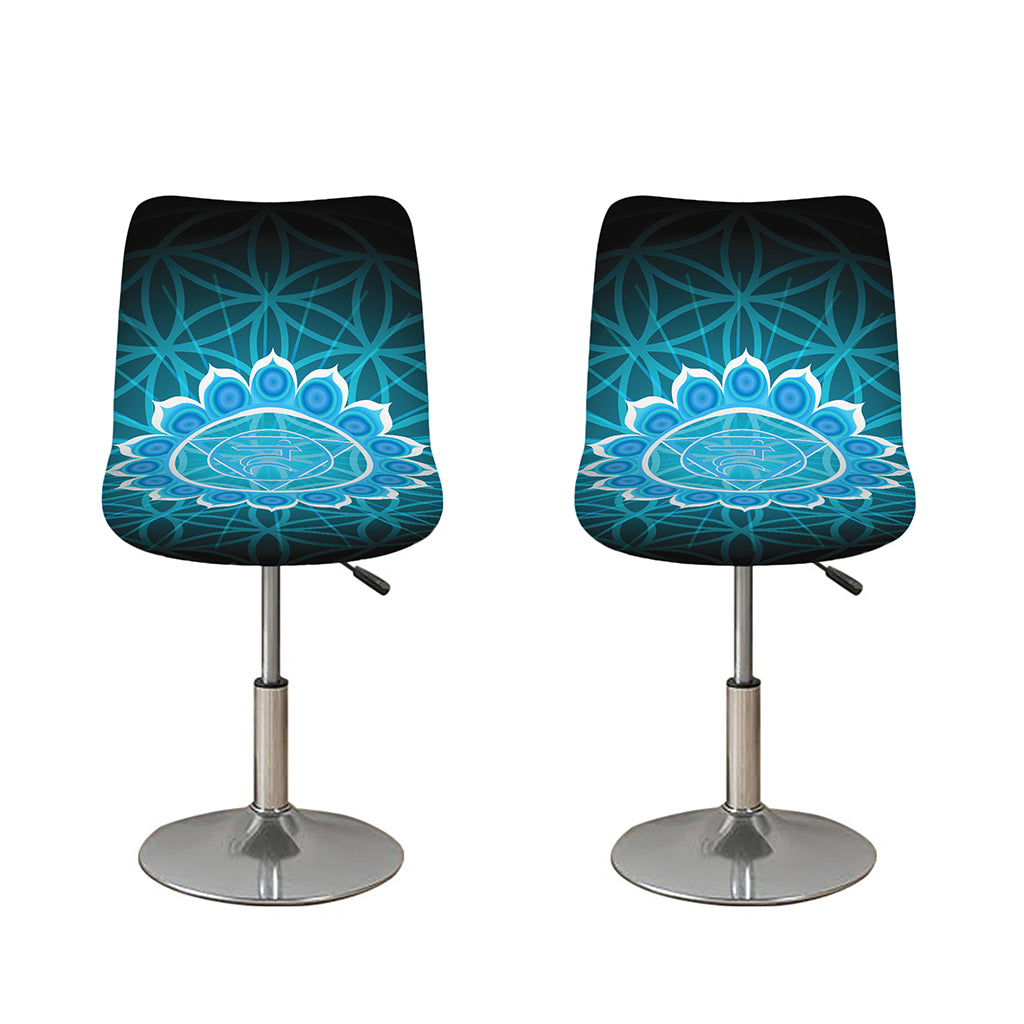 Vishuddha Chakra Spiritual Print Bar Stool Covers