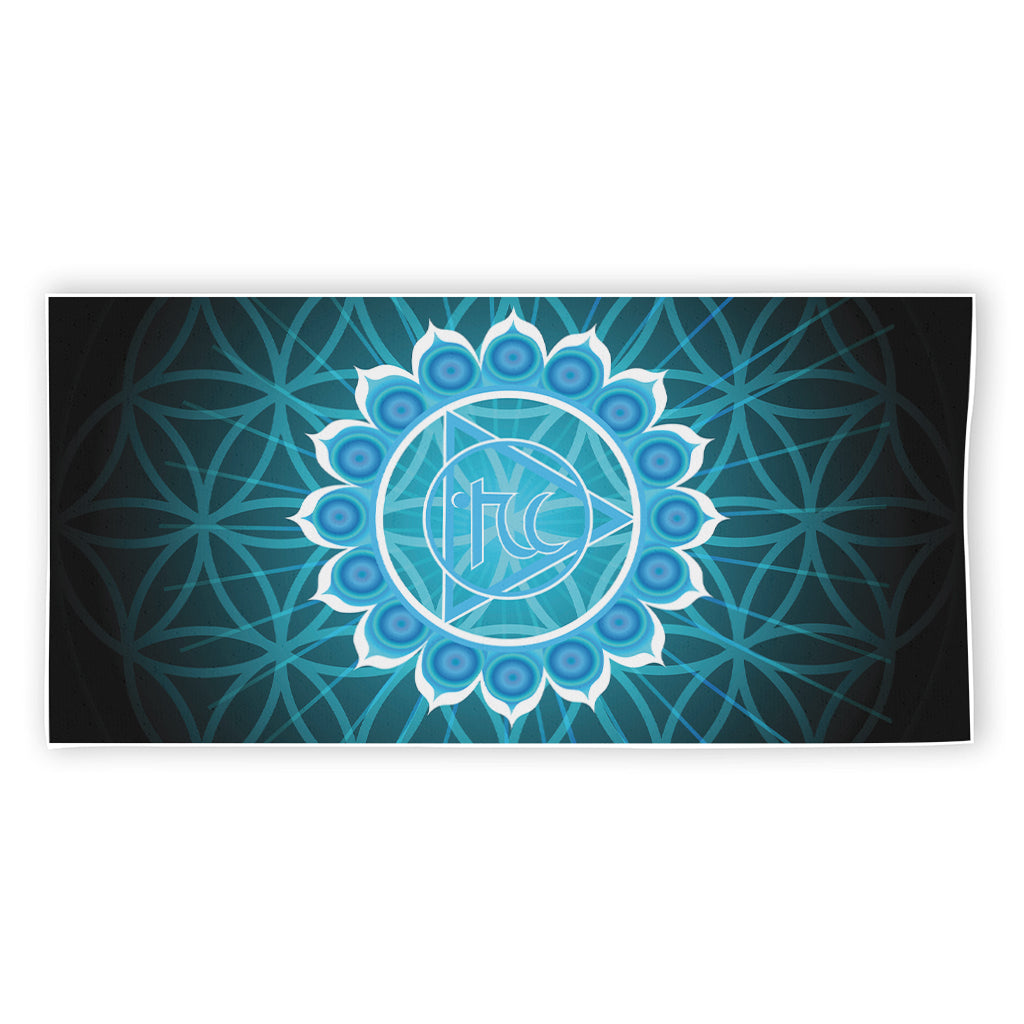 Vishuddha Chakra Spiritual Print Beach Towel