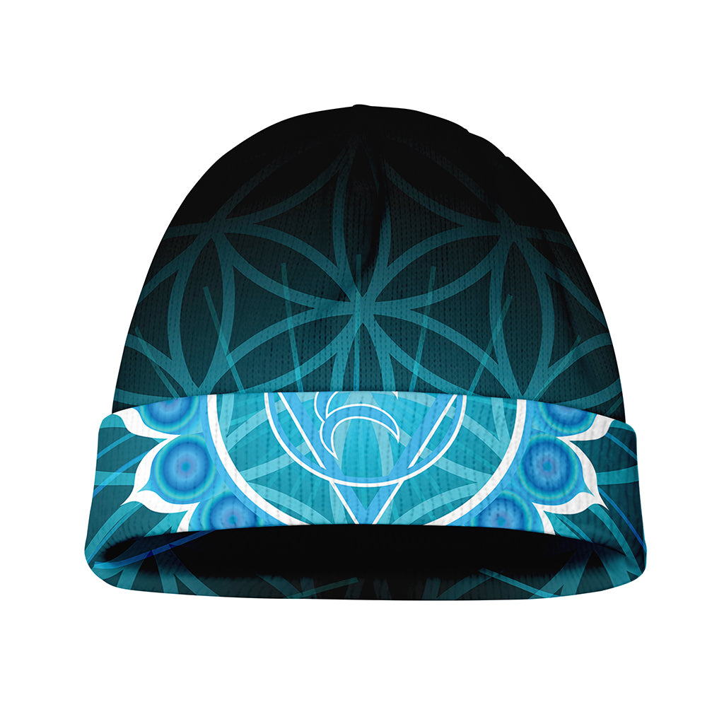Vishuddha Chakra Spiritual Print Beanie
