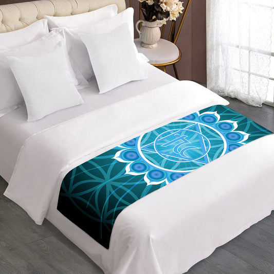 Vishuddha Chakra Spiritual Print Bed Runner