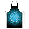 Vishuddha Chakra Spiritual Print Bib Apron With Pocket