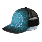 Vishuddha Chakra Spiritual Print Black Mesh Trucker Cap