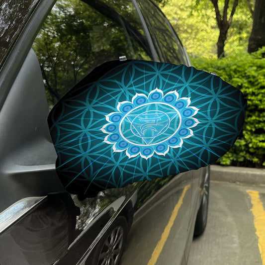 Vishuddha Chakra Spiritual Print Car Side Mirror Covers