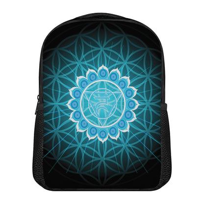 Vishuddha Chakra Spiritual Print Casual Backpack