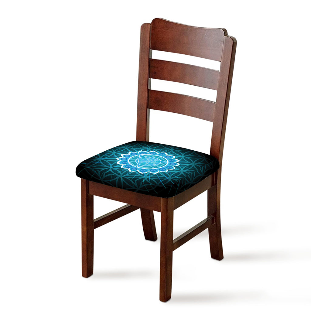 Vishuddha Chakra Spiritual Print Chair Cushion Cover