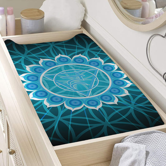 Vishuddha Chakra Spiritual Print Changing Pad Cover