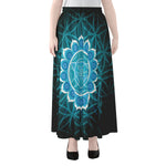 Vishuddha Chakra Spiritual Print Chiffon Maxi Skirt