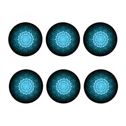 Vishuddha Chakra Spiritual Print Coaster Set