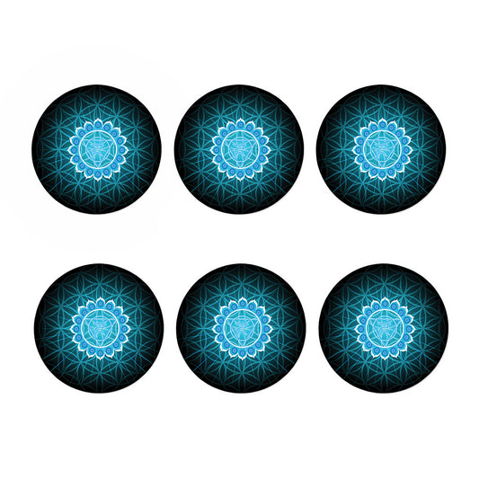 Vishuddha Chakra Spiritual Print Coaster Set