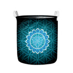 Vishuddha Chakra Spiritual Print Collapsible Laundry Basket