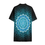 Vishuddha Chakra Spiritual Print Cotton Hawaiian Shirt