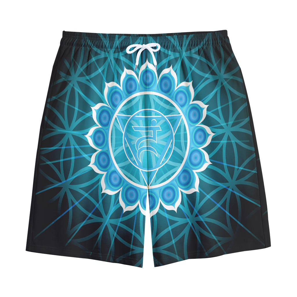 Vishuddha Chakra Spiritual Print Cotton Shorts