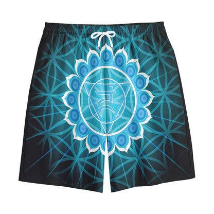 Vishuddha Chakra Spiritual Print Cotton Shorts
