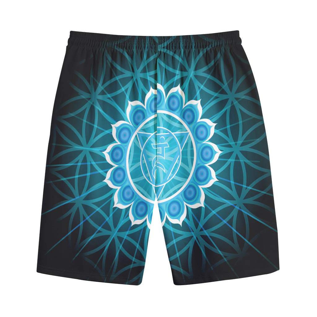 Vishuddha Chakra Spiritual Print Cotton Shorts