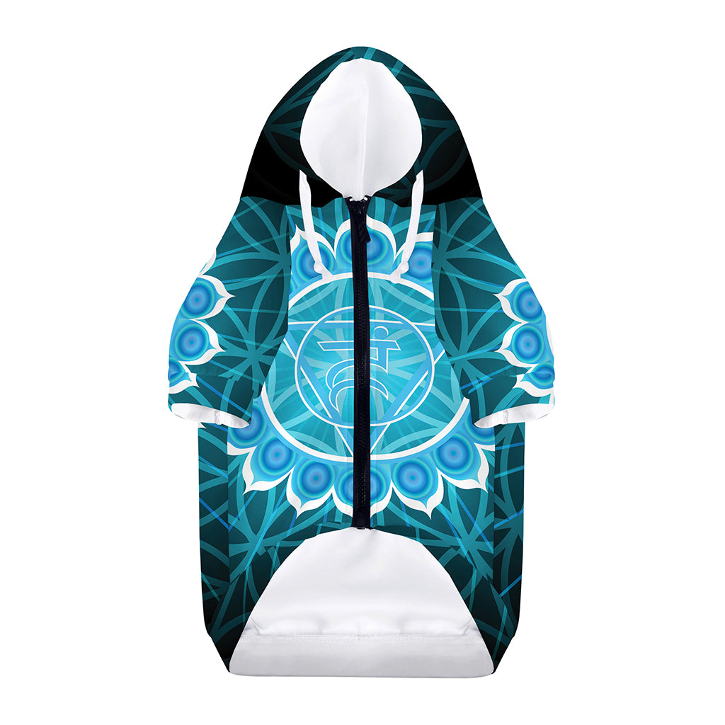 Vishuddha Chakra Spiritual Print Dog Zip Up Hoodie