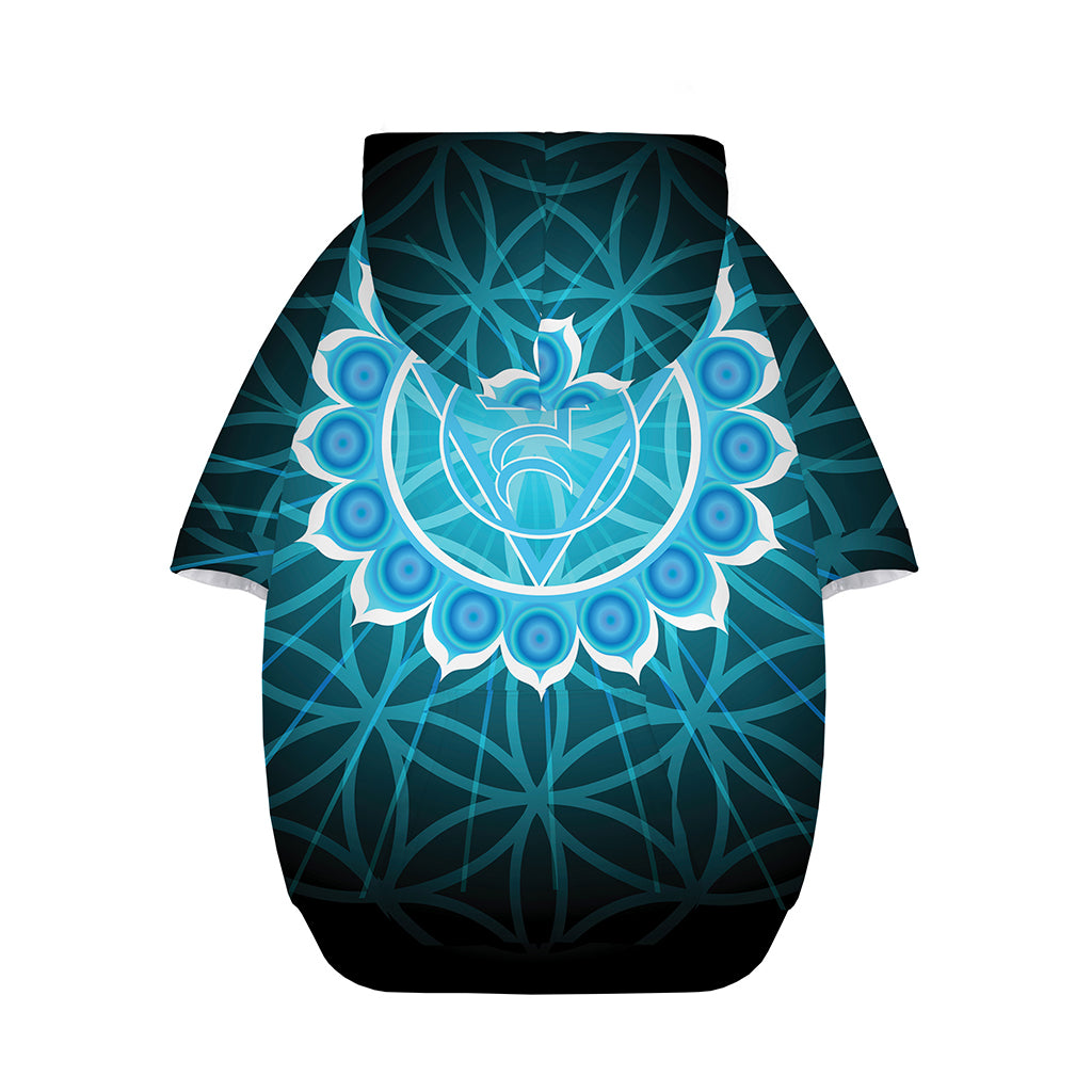 Vishuddha Chakra Spiritual Print Dog Zip Up Hoodie
