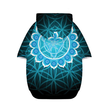 Vishuddha Chakra Spiritual Print Dog Zip Up Hoodie