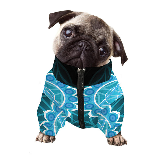 Vishuddha Chakra Spiritual Print Dog Zip Up Jacket