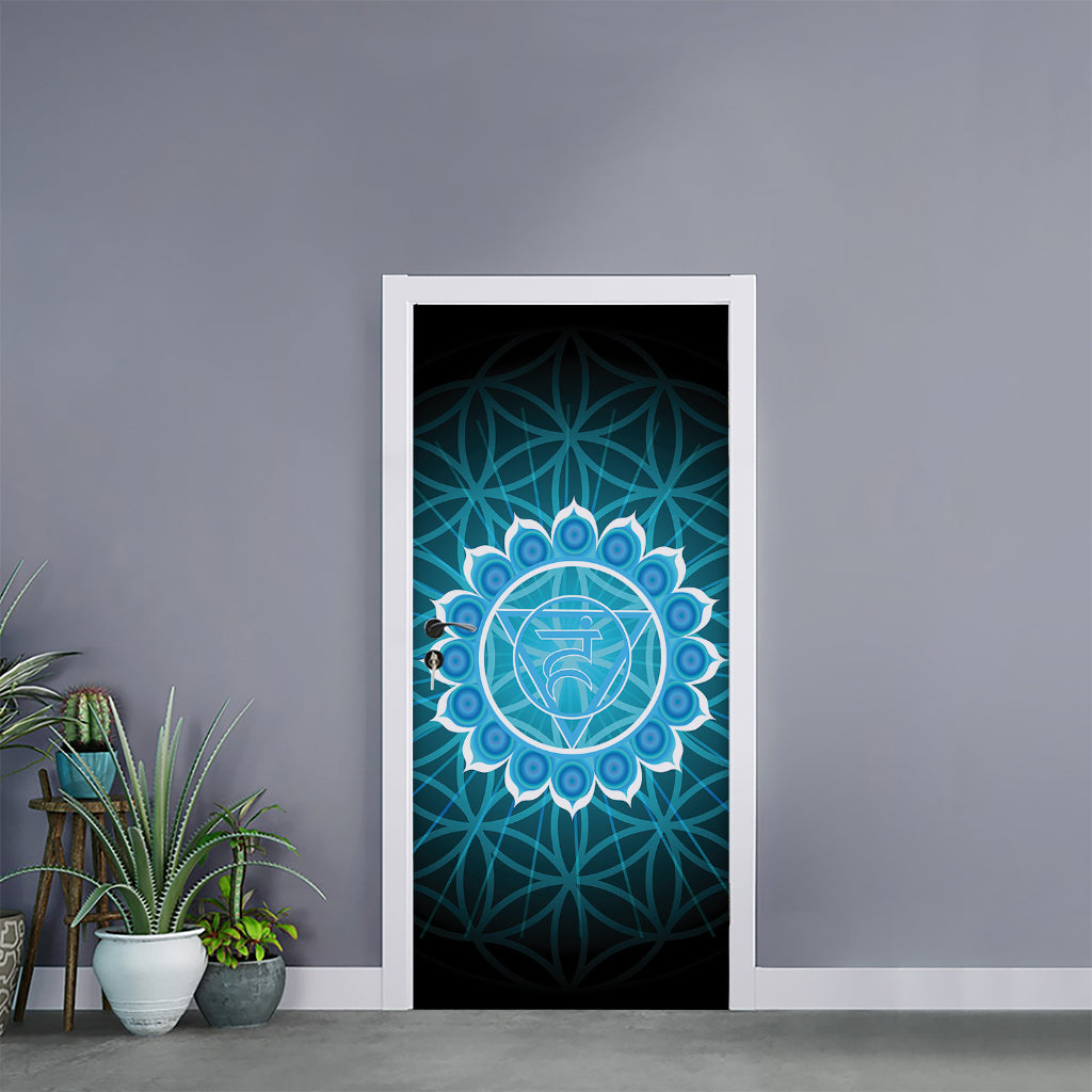 Vishuddha Chakra Spiritual Print Door Sticker