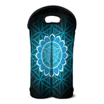 Vishuddha Chakra Spiritual Print Double Neoprene Wine Tote