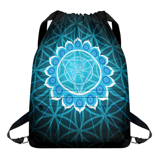 Vishuddha Chakra Spiritual Print Drawstring Backpack