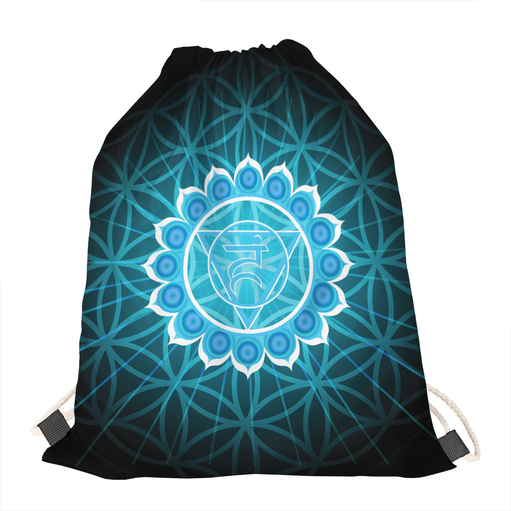 Vishuddha Chakra Spiritual Print Drawstring Bag