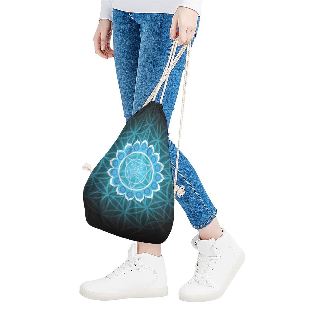 Vishuddha Chakra Spiritual Print Drawstring Bag