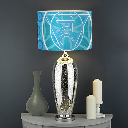 Vishuddha Chakra Spiritual Print Drum Lamp Shade