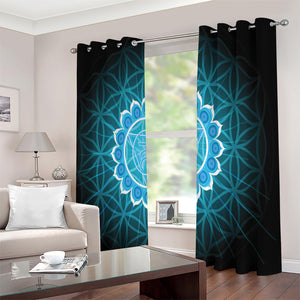 Vishuddha Chakra Spiritual Print Extra Wide Grommet Curtains