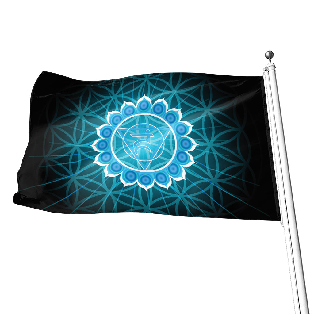 Vishuddha Chakra Spiritual Print Flag